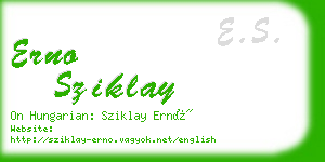 erno sziklay business card
